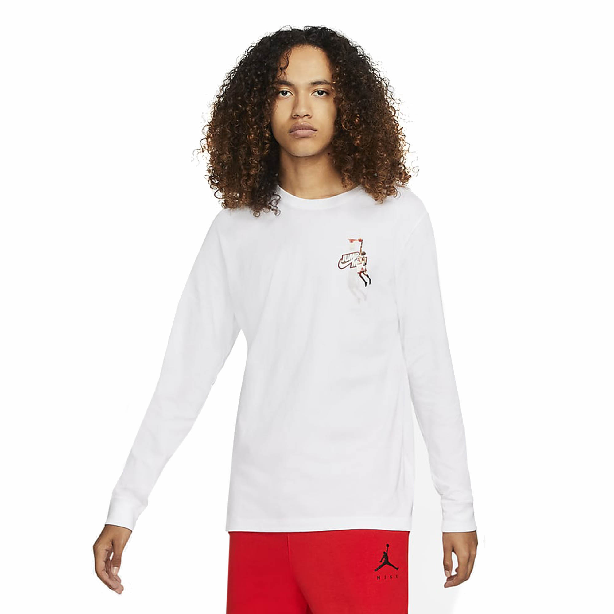 White long sleeve jordan shirt hotsell