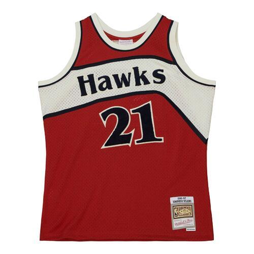 Джерси Mitchell & Ness Off Court Chenille Swingman Dominique Wilkins Atlanta Hawks 1986-87