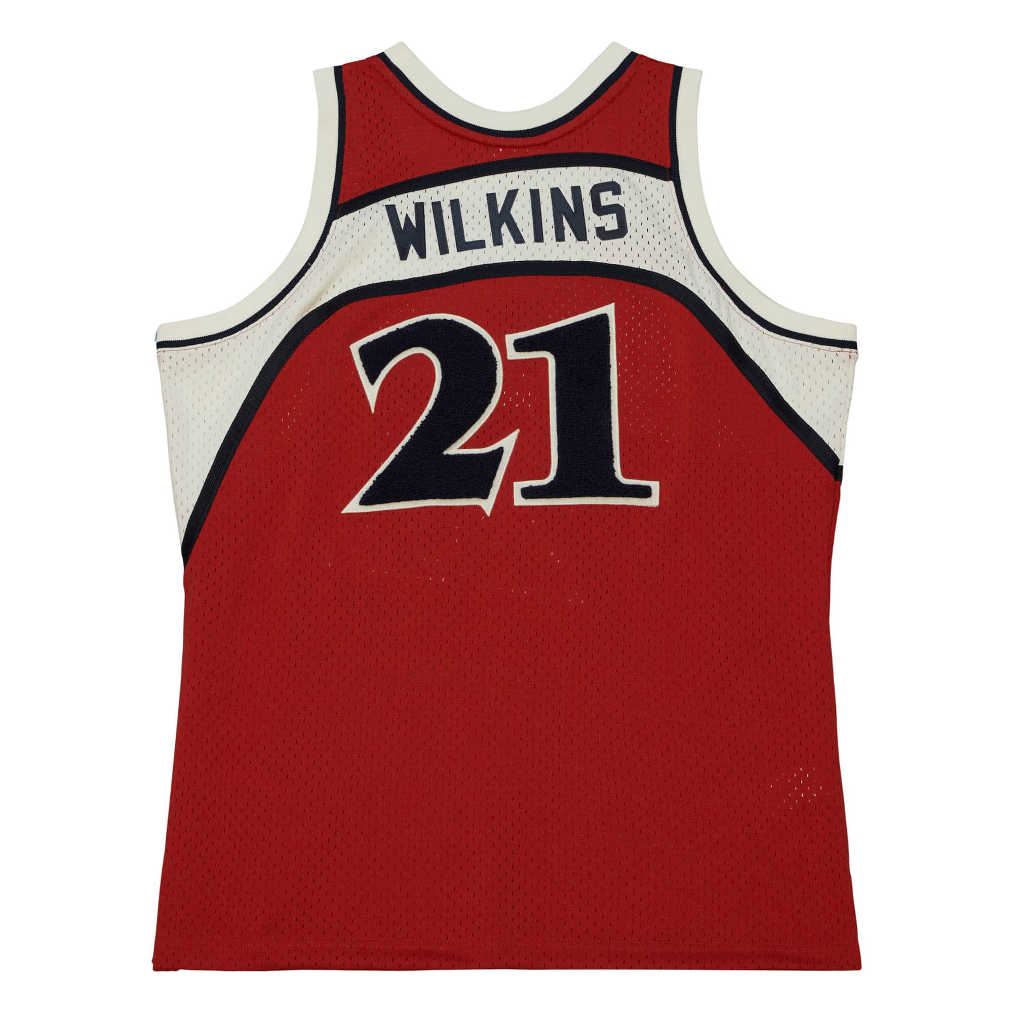 Купить Джерси Mitchell & Ness Off Court Chenille Swingman Dominique Wilkins Atlanta Hawks 1986-87 | TFSM5882-AHA86DWIRED в Москве или заказать доставку на Slamdunk.su